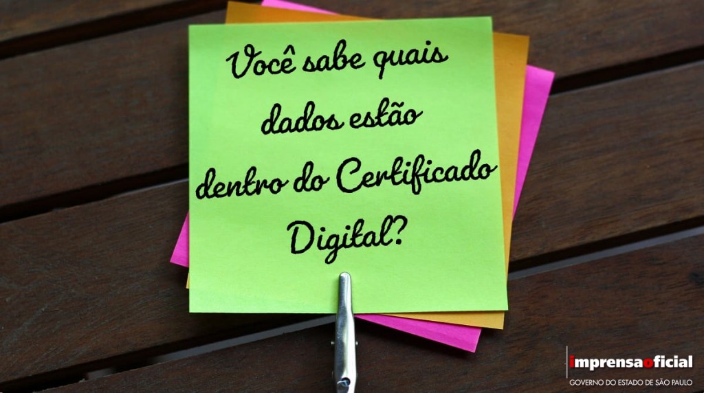 Quais são os dados inseridos em um certificado digital?